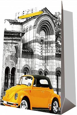 Dárková taška M - Žluté auto