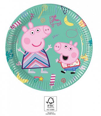 EKO papírové talíře - Prasátko Pepina 20cm/8ks