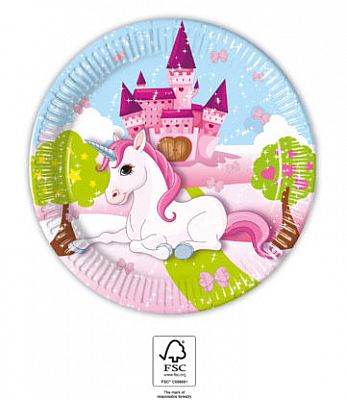 Papírové talíře - Jednorožec 20cm/8ks