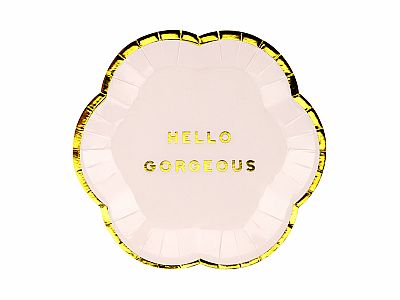 Talířky papírové růžové "Hello Gorgeous" 13cm, 6ks
