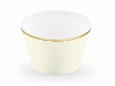 Košíček na cupcake, 4,8x7.6x4,6cm krémový, 6ks