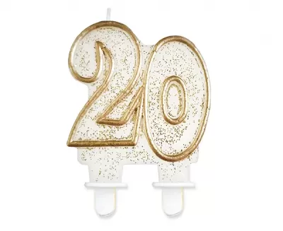 Svíčka dortová číslo 20 zlaté