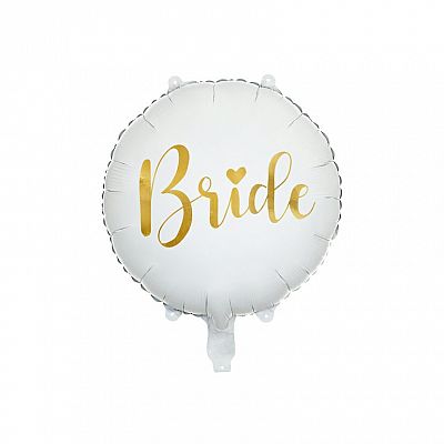 Fóliový balónik "Bride" BIELO-ZLATÝ, 45 cm