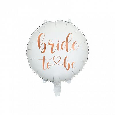 Fóliový balónik "Bride To Be" BIELÝ, 45 cm