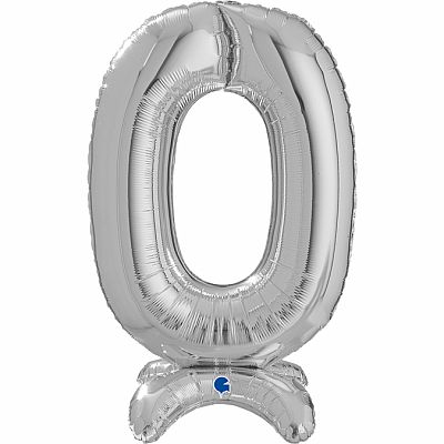 Fóliová číslica stojaca strieborná 0 - 64cm