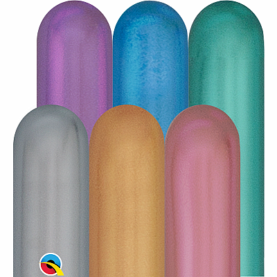 Modelovací balonky Q260 (152cm:5cm) CHROME mix barev 100ks