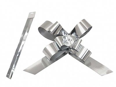 Stahovací stuha stříbrná metalická - 2 cm x 50 cm