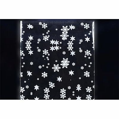 Celofánový sáček - bílé vločky 20 x 35 cm