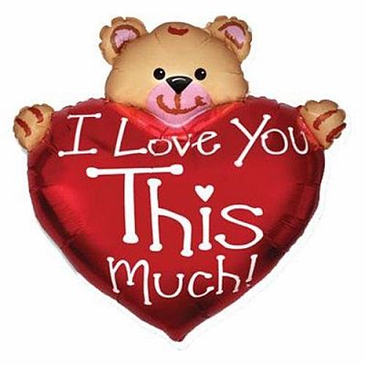 Fóliový balónik Medvedík so srdiečkom I love You So Much 95 cm