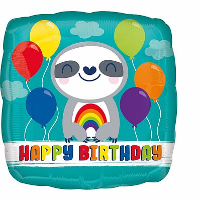 Fóliový balónik - Lenochod Happy Birthday - 43 cm