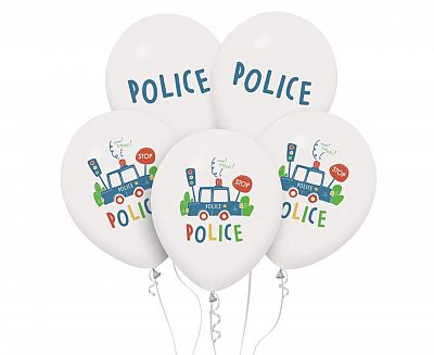 Latexové balónky policejní 30 cm - 5 ks