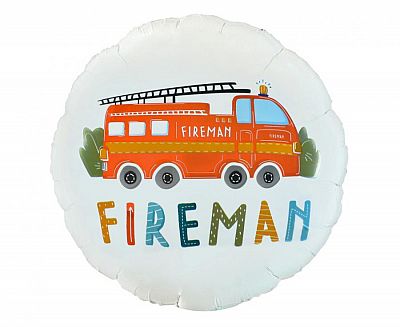 Fóliový balónek kulatý - Hasiči - Fireman 46 cm