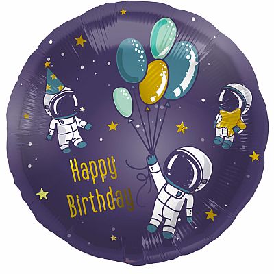 Fóliový balónik Vesmír - Happy Birthday - 45 cm