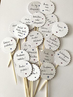 Handmade originální napichovátka KLUK, NEBO HOLKA? 20ks
