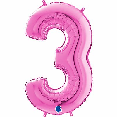 Číslice 3 fuchsia (66cm,26")