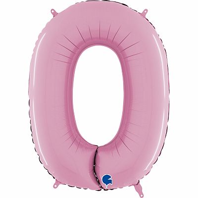 Číslice 0 pastelová růžová (66cm,26")