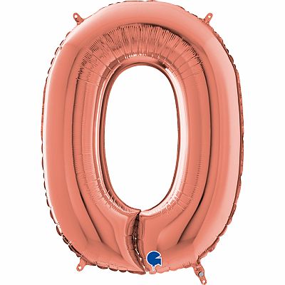 Číslice 0 rose gold (66cm,26")