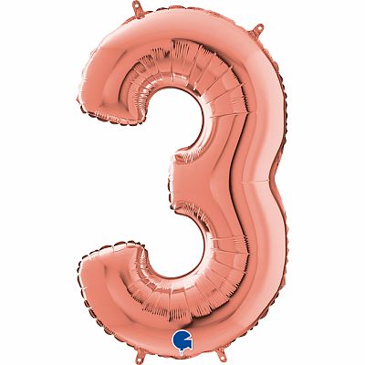 Číslice 3 rose gold (66cm,26")