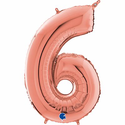 Číslice 6 rose gold (66cm,26")