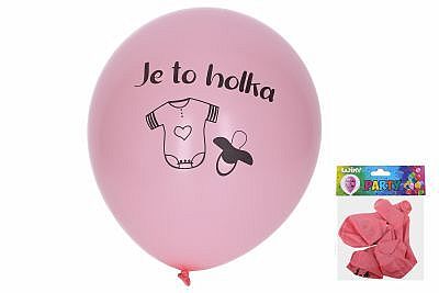 Latexové balónky Je to holka - sada 5 ks