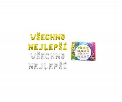 Set "Všechno nejlepší" stříbrný - fóliové balónky