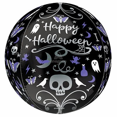 Foliový balonek koule Orbz Happy Halloween 40 cm