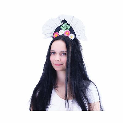 Halloween čelenka čarodějnice s kytičkami