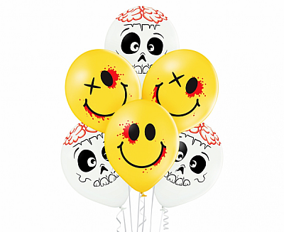Latexové balonky Halloween - Krvaví smajlíci 30 cm (Krvavý smajlík)