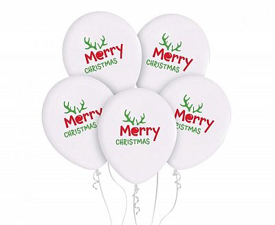 Latexové balonky Merry Christmas 30 cm - 5 ks