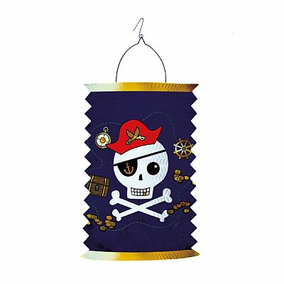 Závěsný lampion válec pirátský motiv - 28 cm