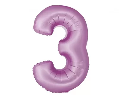 Fialová číslice 3 matná - 76 cm