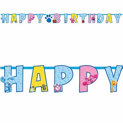 Banner Happy Birthday - Stopy Blue - Modříkovy Hádanky