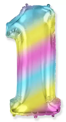 Foliová číslice 1 duhová 102cm