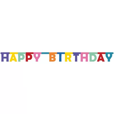 Narozeninový baner barevný Happy Birthday