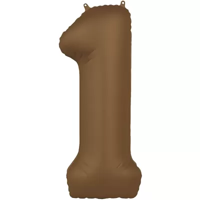 Foliová číslice - saténová hnědá 1 - 86 cm