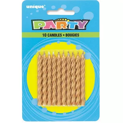 Dortové svíčky zlaté spirály 10 ks