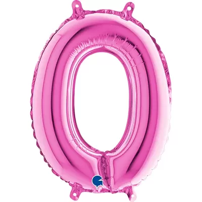 Foliová číslice 0 růžová - 35 cm