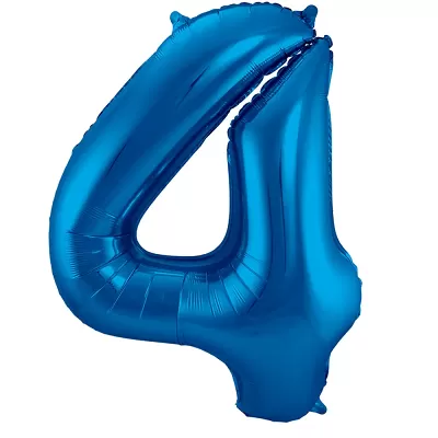 Foliová číslice modrá 4 - 86 cm