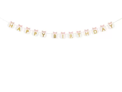Narozeninový nápis Happy Birthday - roztomilá kočička 