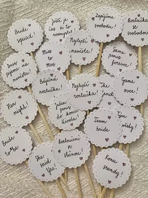 Handmade originální napichovátka Rozlučka se svobodou 20ks