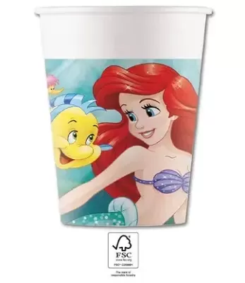Papírové kelímky - Malá mořská víla Ariel 8 ks
