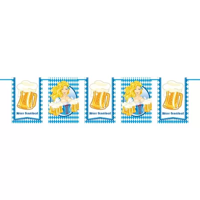 Papírová vlaječková girlanda Oktoberfest Pivo - 10 m