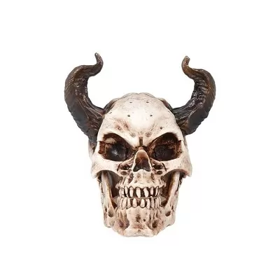 Halloweenská dekorace lebka s rohy