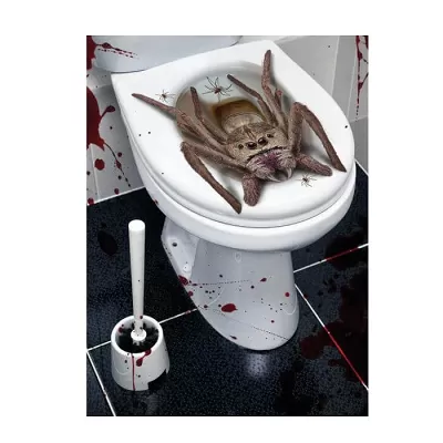 Halloweenská samolepka na wc - pavouk
