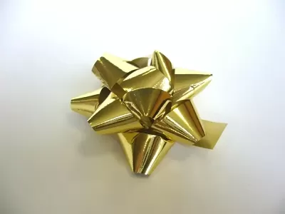 Mašle na dárek - rozeta metalická zlatá