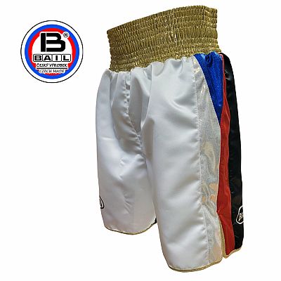 Boxerské trenírky BAIL, 10 cm pas, česká vlajka, Satén