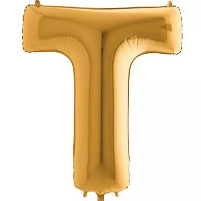 Fóliové písmeno T zlaté 102 cm