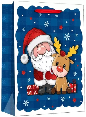 Dárková taška M - Santa se sobem