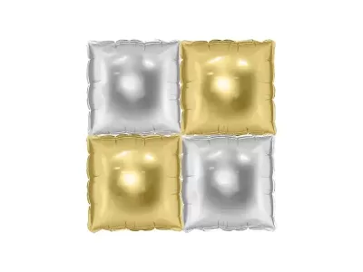 Nafukovací pozadí do fotokoutku čtverec zlatá-stříbrná 35 x 35 cm - 4 ks
