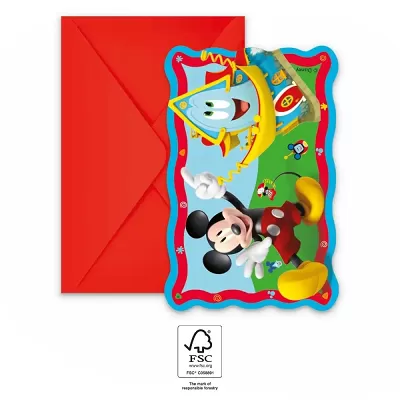 Pozvánky a obálky Mickey Mouse - Rock the House 6 ks